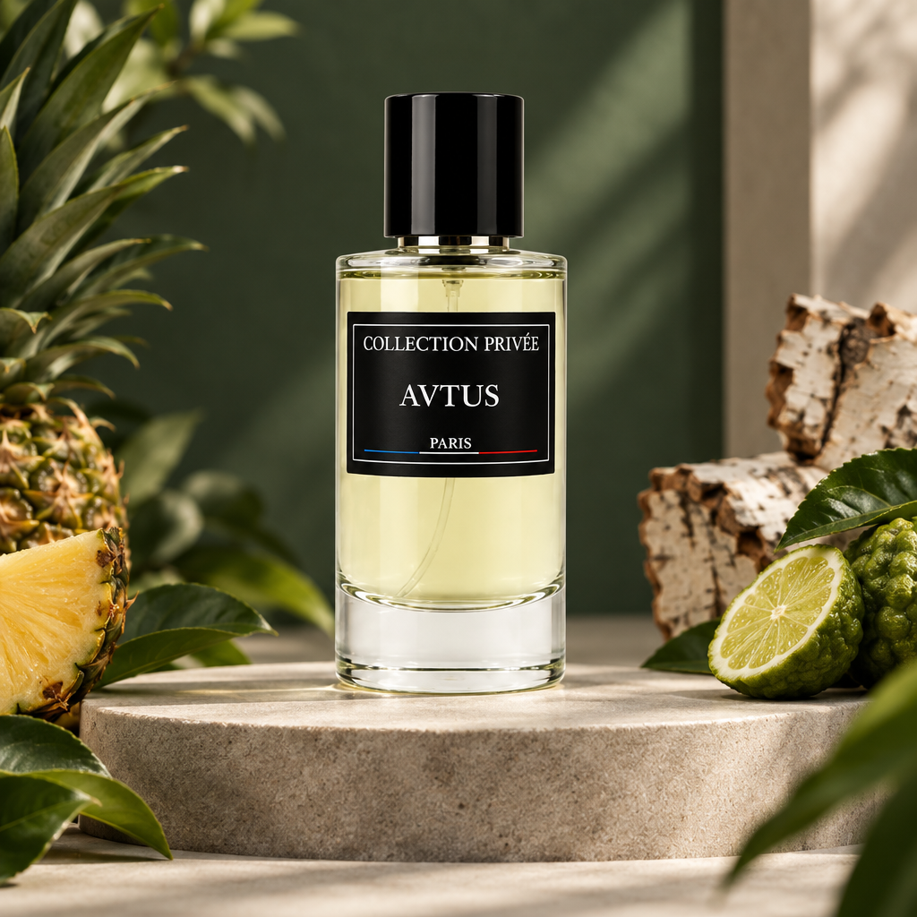Avtus parfum met ananas, bergamot en berkenbast in groene tinten