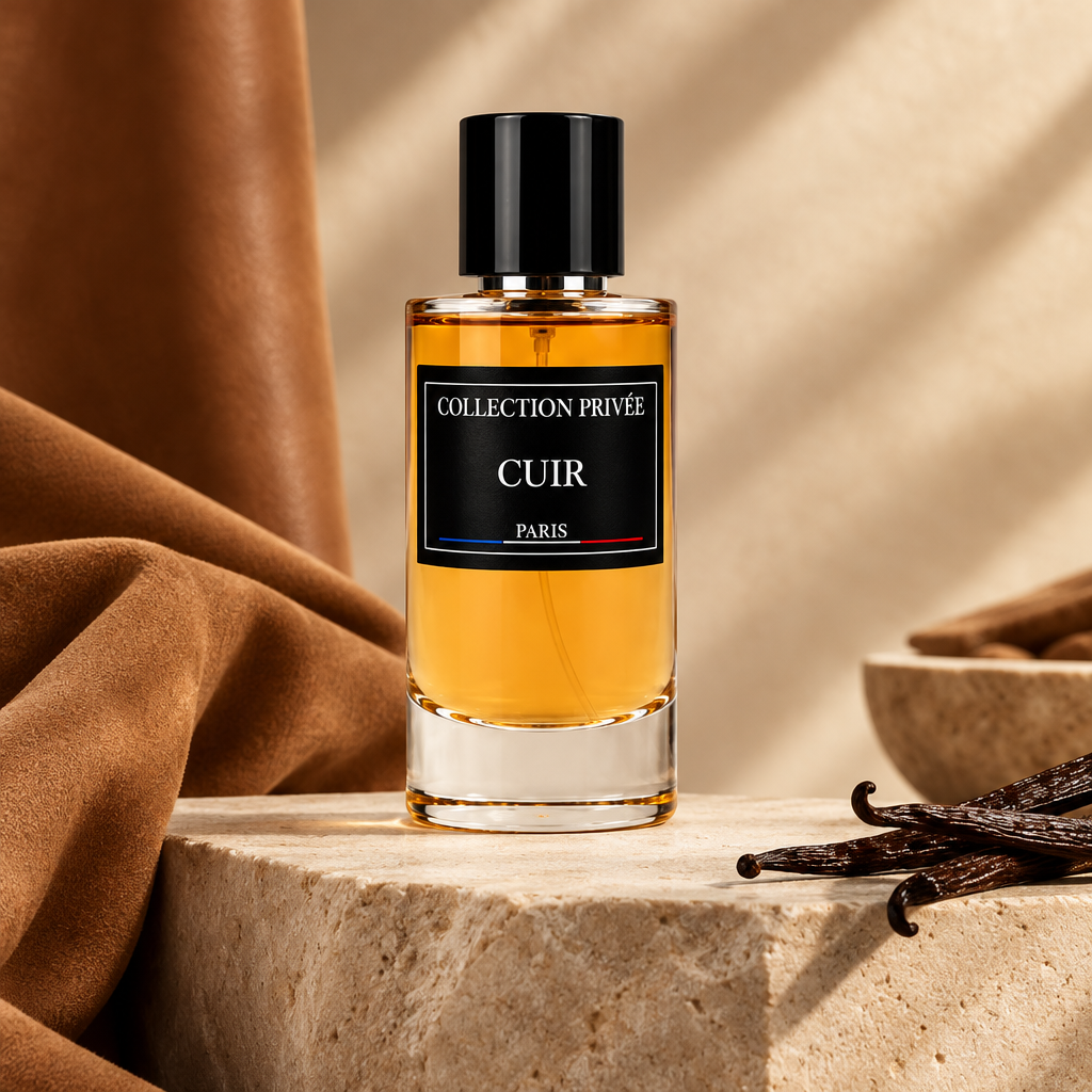 Cuir parfum met zacht leder en vanille in warme cognactinten